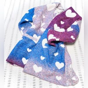 Francesca's Collections Blue Purple Heart Print Cardigan